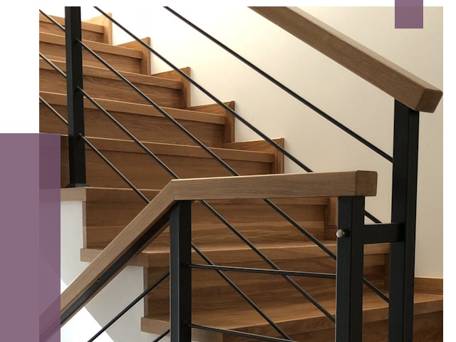 Обшивка металлической лестницы деревом в Иркутске от 4428 руб.