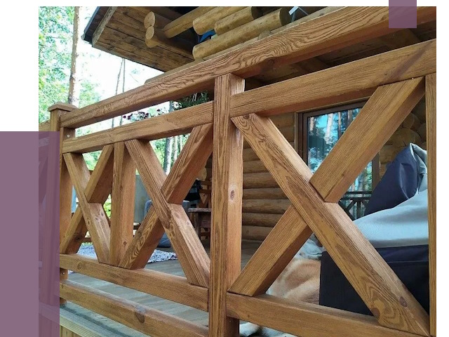 Деревянные перила под ключ в Иркутске от 7814 руб. 