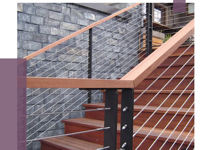 Тросовые перила под ключ в Иркутске от 7918 руб.