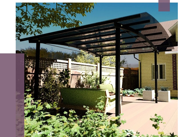 Навесы для террасы в Иркутске от 13284 руб. под ключ | ПРОЛЁТ-Ркт