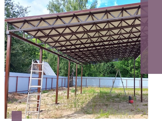 Односкатные навесы под ключ в Иркутске — изготовление и монтаж