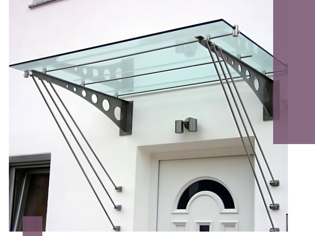 Козырьки над входом под ключ в Иркутске — изготовление и монтаж