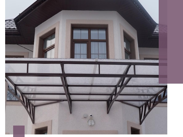 Козырьки из поликарбоната под ключ в Иркутске