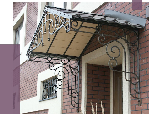 Двускатные козырьки в Иркутске под ключ от 13024 руб.