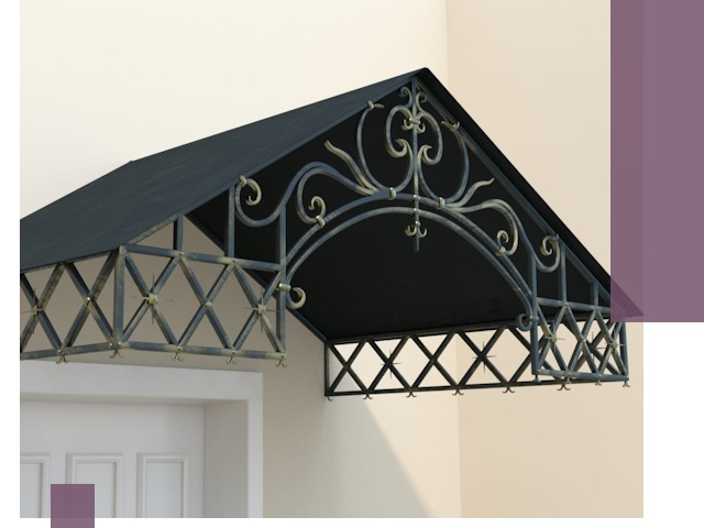 Двускатные металлические козырьки под ключ в Иркутске