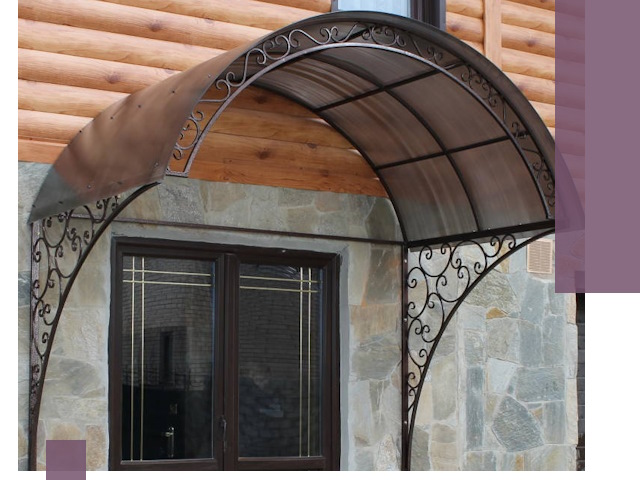Арочные козырьки под ключ в Иркутске: изготовление и монтаж
